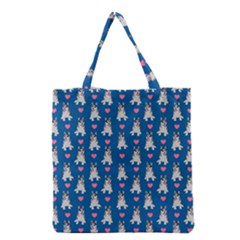 Little Husky With Hearts Grocery Tote Bag by SychEva