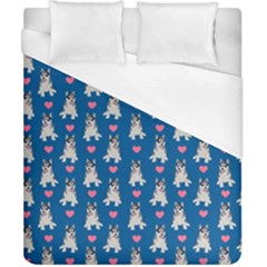 Little Husky With Hearts Duvet Cover (california King Size) by SychEva