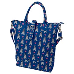 Little Husky With Hearts Buckle Top Tote Bag by SychEva