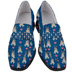 Little Husky With Hearts Women s Chunky Heel Loafers by SychEva