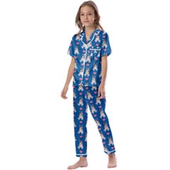 Little Husky With Hearts Kids  Satin Short Sleeve Pajamas Set by SychEva