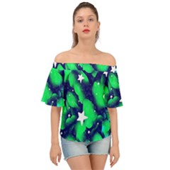 Space Odyssey  Off Shoulder Short Sleeve Top