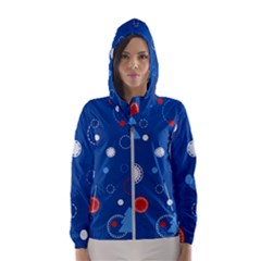 Christmas Pattern Tree Design Women s Hooded Windbreaker