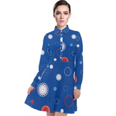 Christmas Pattern Tree Design Long Sleeve Chiffon Shirt Dress