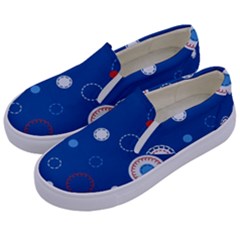 Christmas Pattern Tree Design Kids  Canvas Slip Ons