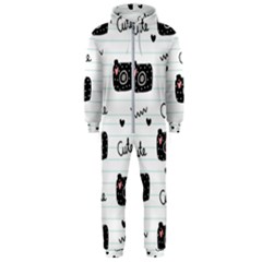 Cute Cameras Doodles Hand Drawn Hooded Jumpsuit (men) 