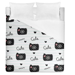 Cute Cameras Doodles Hand Drawn Duvet Cover (queen Size) by Sapixe