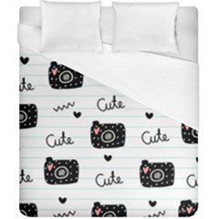 Cute Cameras Doodles Hand Drawn Duvet Cover (california King Size)