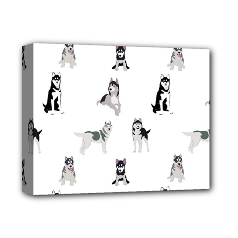 Husky Dogs Deluxe Canvas 14  X 11  (stretched) by SychEva