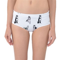 Husky Dogs Mid-waist Bikini Bottoms by SychEva