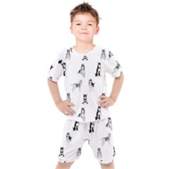 Husky Dogs Kids  Tee And Shorts Set by SychEva