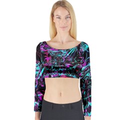 Reptilian Scream Long Sleeve Crop Top by MRNStudios