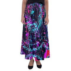 Reptilian Scream Flared Maxi Skirt by MRNStudios