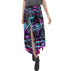 Reptilian Scream Velour Split Maxi Skirt by MRNStudios