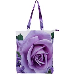 Roses-violets-flowers-arrangement Double Zip Up Tote Bag by Pakrebo