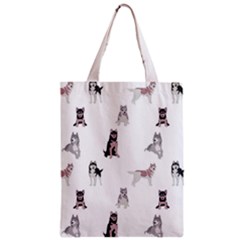 Husky Dogs With Sparkles Zipper Classic Tote Bag by SychEva