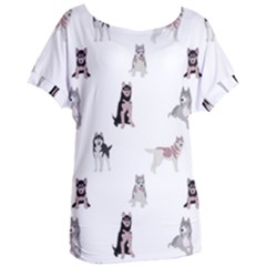 Husky Dogs With Sparkles Women s Oversized Tee by SychEva