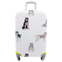 Husky Dogs With Sparkles Luggage Cover (medium) by SychEva