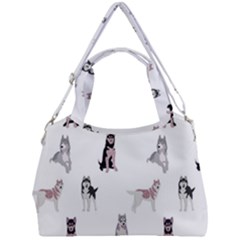 Husky Dogs With Sparkles Double Compartment Shoulder Bag