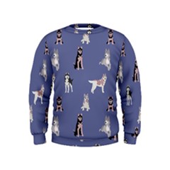 Husky Dogs With Sparkles Kids  Sweatshirt by SychEva