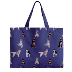 Husky Dogs With Sparkles Zipper Mini Tote Bag by SychEva