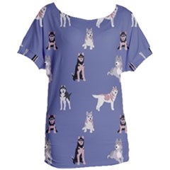 Husky Dogs With Sparkles Women s Oversized Tee by SychEva