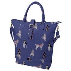 Husky Dogs With Sparkles Buckle Top Tote Bag by SychEva