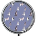 Husky Dogs With Sparkles Mini Round Pill Box View1