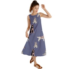 Husky Dogs With Sparkles Summer Maxi Dress by SychEva