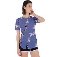 Husky Dogs With Sparkles Perpetual Short Sleeve T-shirt by SychEva