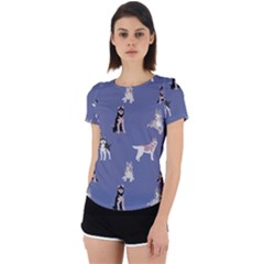 Husky Dogs With Sparkles Back Cut Out Sport Tee by SychEva