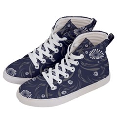 Folk Flowers Print Floral Pattern Ethnic Art Men s Hi-top Skate Sneakers by Eskimos