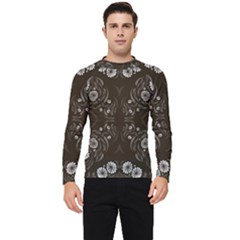 Folk Flowers Print Floral Pattern Ethnic Art Men s Long Sleeve Rash Guard by Eskimos