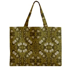 Folk Flowers Print Floral Pattern Ethnic Art Zipper Mini Tote Bag by Eskimos