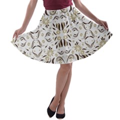 Folk flowers print Floral pattern Ethnic art A-line Skater Skirt