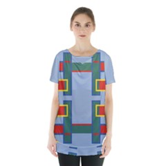 Abstract Pattern Geometric Backgrounds   Skirt Hem Sports Top by Eskimos