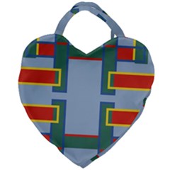 Abstract Pattern Geometric Backgrounds   Giant Heart Shaped Tote by Eskimos