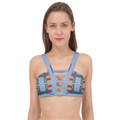 Abstract Pattern Geometric Backgrounds   Cage Up Bikini Top
