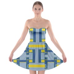 Abstract Pattern Geometric Backgrounds   Strapless Bra Top Dress by Eskimos