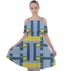 Abstract Pattern Geometric Backgrounds   Cut Out Shoulders Chiffon Dress by Eskimos