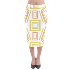 Abstract Pattern Geometric Backgrounds   Velvet Midi Pencil Skirt by Eskimos