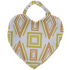 Abstract Pattern Geometric Backgrounds   Giant Heart Shaped Tote by Eskimos
