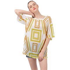 Abstract Pattern Geometric Backgrounds   Oversized Chiffon Top by Eskimos