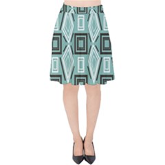 Abstract Geometric Design   Geometric Fantasy   Velvet High Waist Skirt by Eskimos