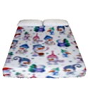 Cute Snowmen Celebrate New Year Fitted Sheet (Queen Size) View1