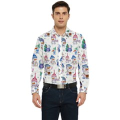 Cute Snowmen Celebrate New Year Men s Long Sleeve  Shirt by SychEva