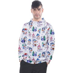 Cute Snowmen Celebrate New Year Men s Pullover Hoodie by SychEva