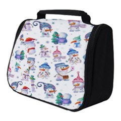 Cute Snowmen Celebrate New Year Full Print Travel Pouch (small) by SychEva