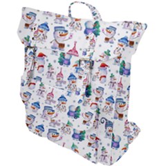 Cute Snowmen Celebrate New Year Buckle Up Backpack by SychEva