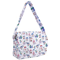 Cute Snowmen Celebrate New Year Courier Bag by SychEva